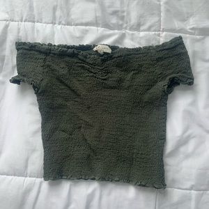 SOLD - PacSun (L.A. Hearts) small green off the shoulders crop top